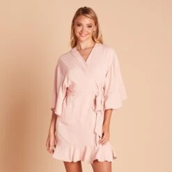 Kenny Ruffle Robe - Pale Blush -Wedding Dress Store 03c3d67970452fd48b00e7a0b483faa3