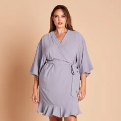 Kenny Ruffle Robe - Dusty Blue 16 Kenny Ruffle Robe - Dusty Blue -Wedding Dress Store 0e793423023e72d67a84cbc621507689