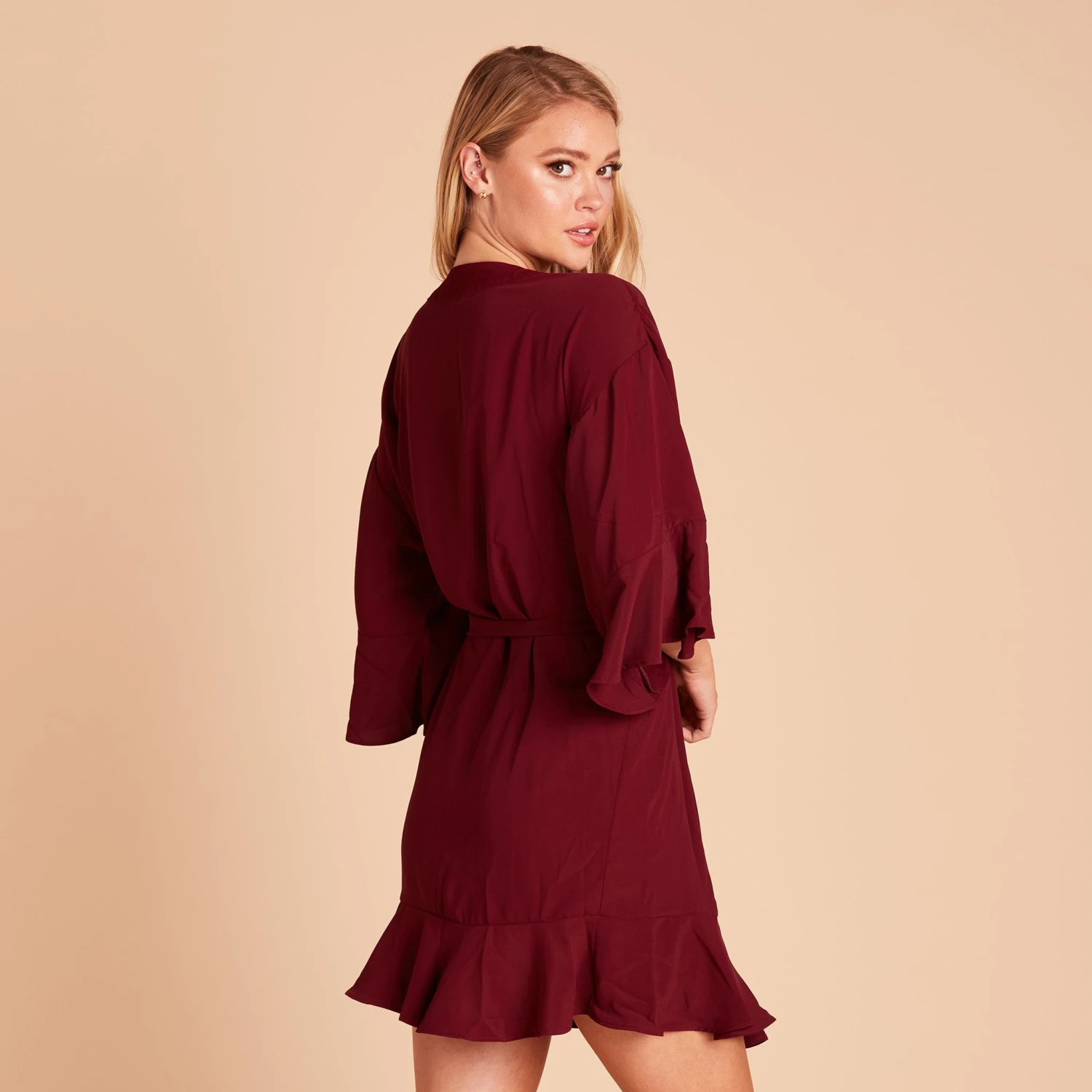 Kenny Ruffle Robe - Cabernet 9 Kenny Ruffle Robe - Cabernet - Image 7