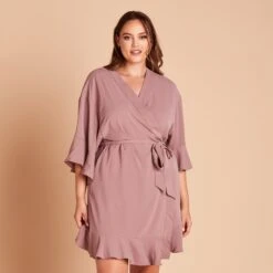 Kenny Ruffle Robe - Dark Mauve -Wedding Dress Store 1abfc244abc315fd6c9541c9d311c57b