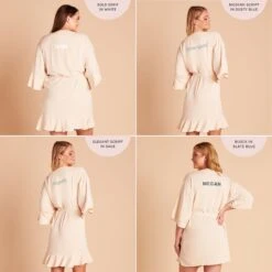 Kenny Ruffle Robe - Champagne -Wedding Dress Store 2048x2048 PDP personalized Kenny Karen Robe Solid Champagne 01 1d0ec0f7 56e6 459c 9993 99ac3ad347eb