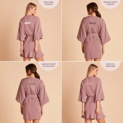 Kenny Ruffle Robe - Dark Mauve -Wedding Dress Store 2048x2048 PDP personalized Kenny Karen Robe Solid Mauve 01 ca449473 105a 4aba ad69 6e71e440c1db