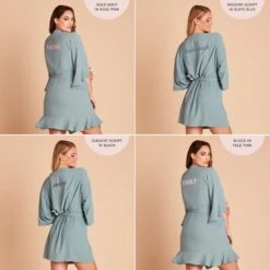 Kenny Ruffle Robe - Sea Glass -Wedding Dress Store 2048x2048 PDP personalized Kenny Karen Robe Solid SeaGlass 01 e6b46be2 21ff 46d8 a7bd a704df81b3ff