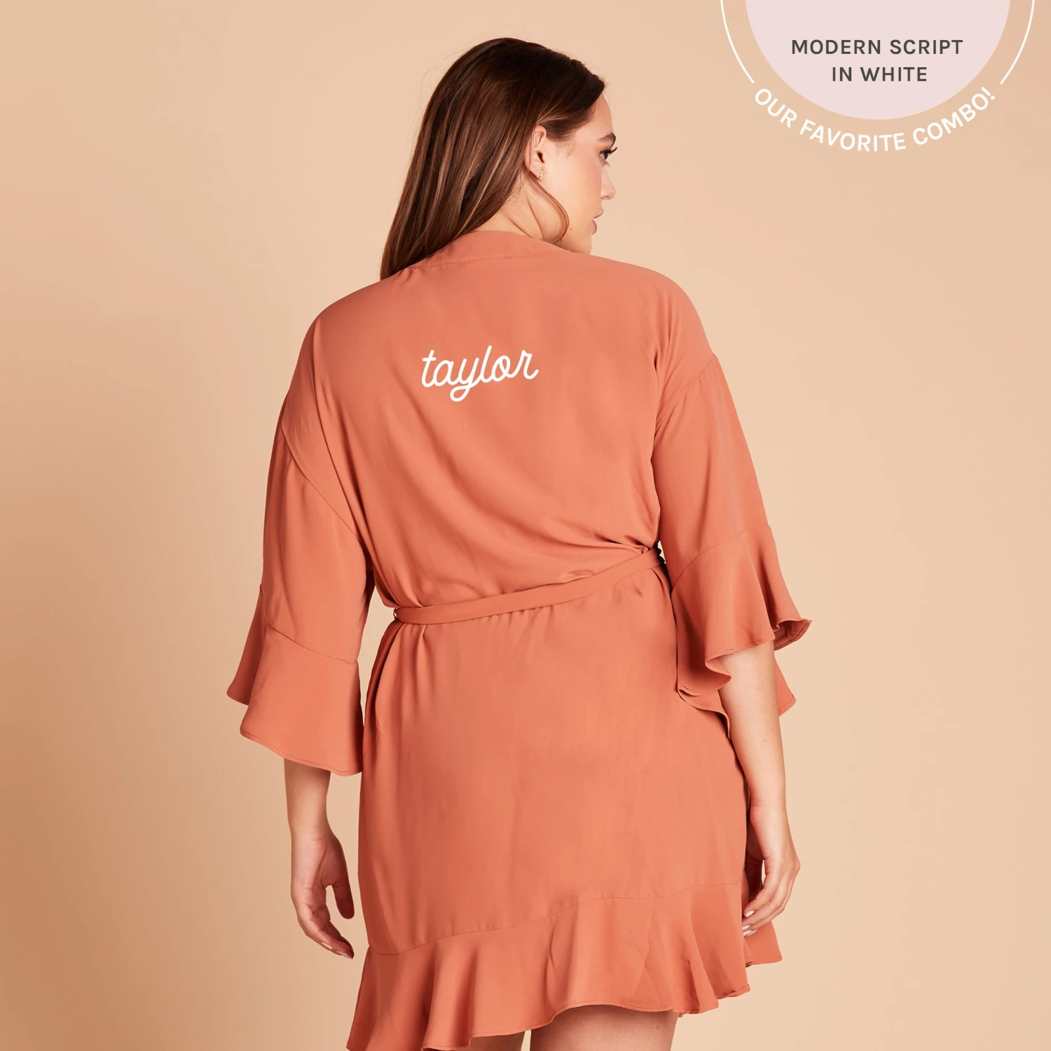 Kenny Ruffle Robe - Terracotta 4 Kenny Ruffle Robe - Terracotta - Image 2