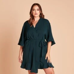 Kenny Ruffle Robe - Emerald
