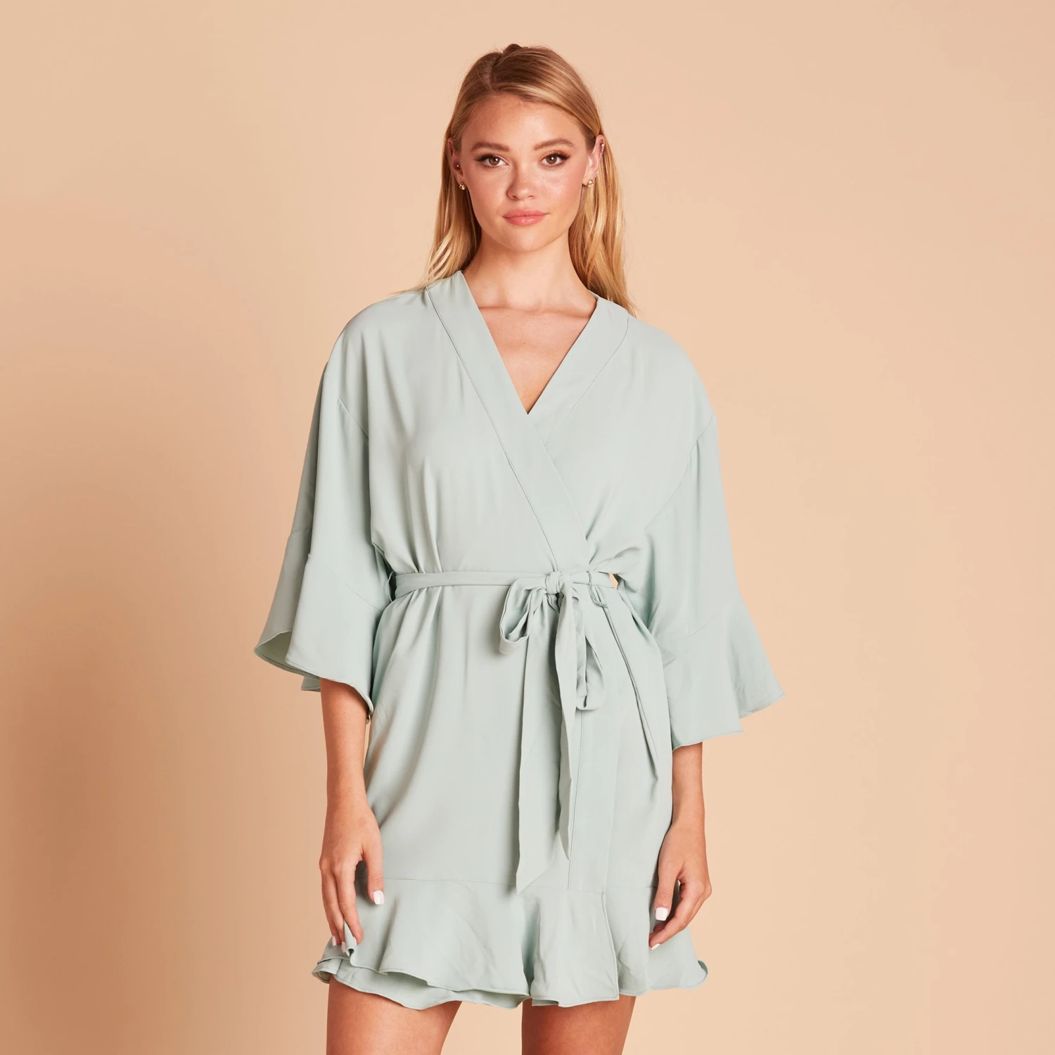 Kenny Ruffle Robe - Sage 3 Kenny Ruffle Robe - Sage