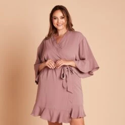 Kenny Ruffle Robe - Dark Mauve -Wedding Dress Store 3d6a89aff5a6765d0ea411ae3f61c59a