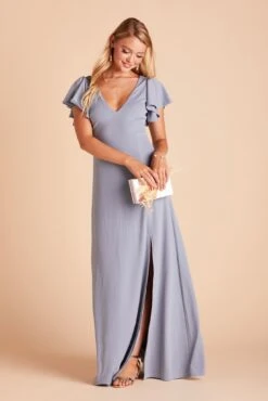 Hannah Crepe Dress - Dusty Blue -Wedding Dress Store 49b542125f028d419c56e7afd7976d6d