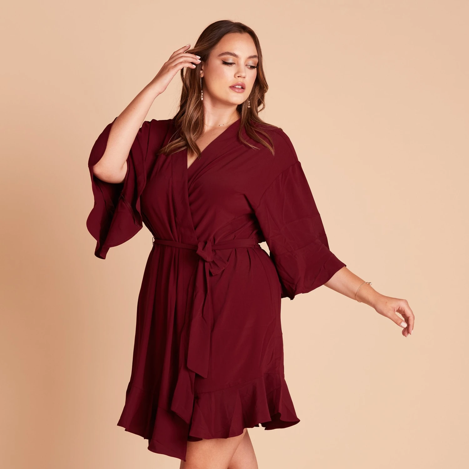 Kenny Ruffle Robe - Cabernet 10 Kenny Ruffle Robe - Cabernet - Image 8