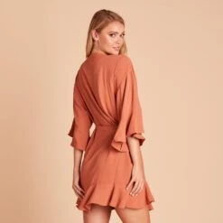 Kenny Ruffle Robe - Terracotta 19 Kenny Ruffle Robe - Terracotta -Wedding Dress Store 53240f32d0465c0b6c9c8545c6abfbe3