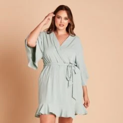 Kenny Ruffle Robe - Sage 19 Kenny Ruffle Robe - Sage -Wedding Dress Store 54ce05aa36d3e688138cadac833ee25c