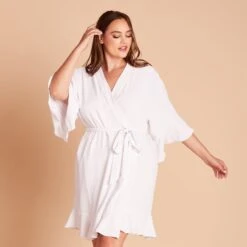 Kenny Ruffle Robe - White 18 Kenny Ruffle Robe - White -Wedding Dress Store 70de8138026e10edf7737fd38580a92e