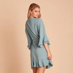 Kenny Ruffle Robe - Sea Glass -Wedding Dress Store 748ea1306ac3b061d64549b4681774ef