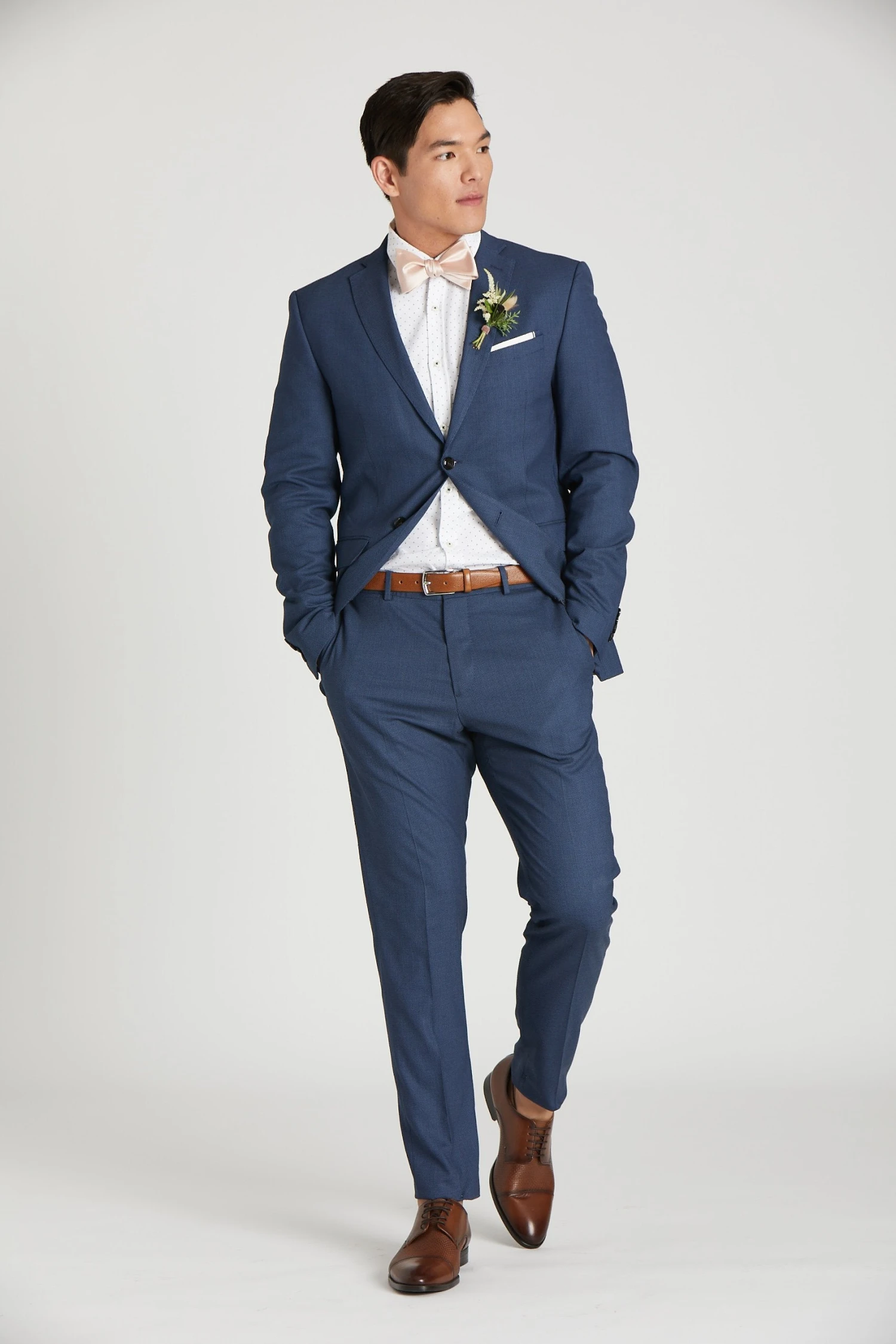 Daniel Bow Tie - Pale Blush Sateen 8 Daniel Bow Tie - Pale Blush Sateen - Image 6