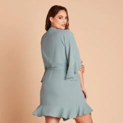 Kenny Ruffle Robe - Sea Glass -Wedding Dress Store 8ed25c533f877971767819792eaf5050