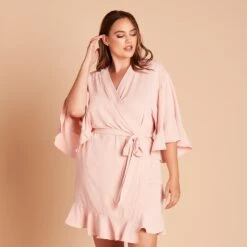 Kenny Ruffle Robe - Pale Blush -Wedding Dress Store 96108cab38e7125a8109c34d8c546f6e