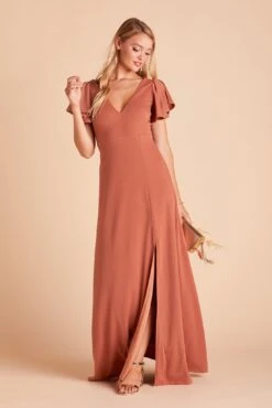 Hannah Crepe Dress - Terracotta -Wedding Dress Store 982f05c17b5b130f712314124fb344f6
