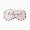 Silk Bridesmaid Sleep Mask - Script Black -Wedding Dress Store BG Sleepmask BRIDESMAIDscript Pink with black piping