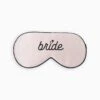 Silk Bride Sleep Mask - Black 2 Silk Bride Sleep Mask - Black -Wedding Dress Store BG Sleepmask BRIDEmodernscript Pink with black piping