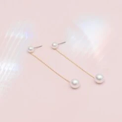 Everett Long Pearl Drop Earrings