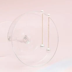 Everett Long Pearl Drop Earrings 9 Everett Long Pearl Drop Earrings -Wedding Dress Store BIRDY GREY EVERETT LONG PEARL DROP EARRINGS GOLD 02