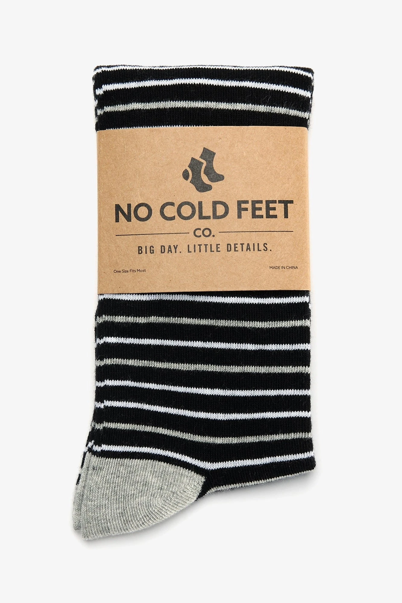Striped Groomsmen Socks By No Cold Feet - Black 4 Striped Groomsmen Socks By No Cold Feet - Black - Image 2