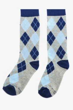 Argyle Groomsmen Socks By No Cold Feet - Steel Blue -Wedding Dress Store BIRDY GREY NO COLD FEET SOCKS BLUE GREY ARGYLE 02