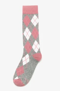 Argyle Groomsmen Socks By No Cold Feet - Dusty Rose