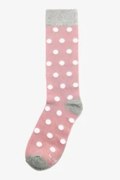 Polka Dot Groomsmen Socks By No Cold Feet - Dusty Rose
