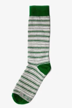 Striped Groomsmen Socks By No Cold Feet - Green