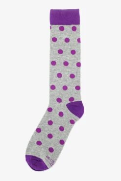 Polka Dot Groomsmen Socks By No Cold Feet - Purple