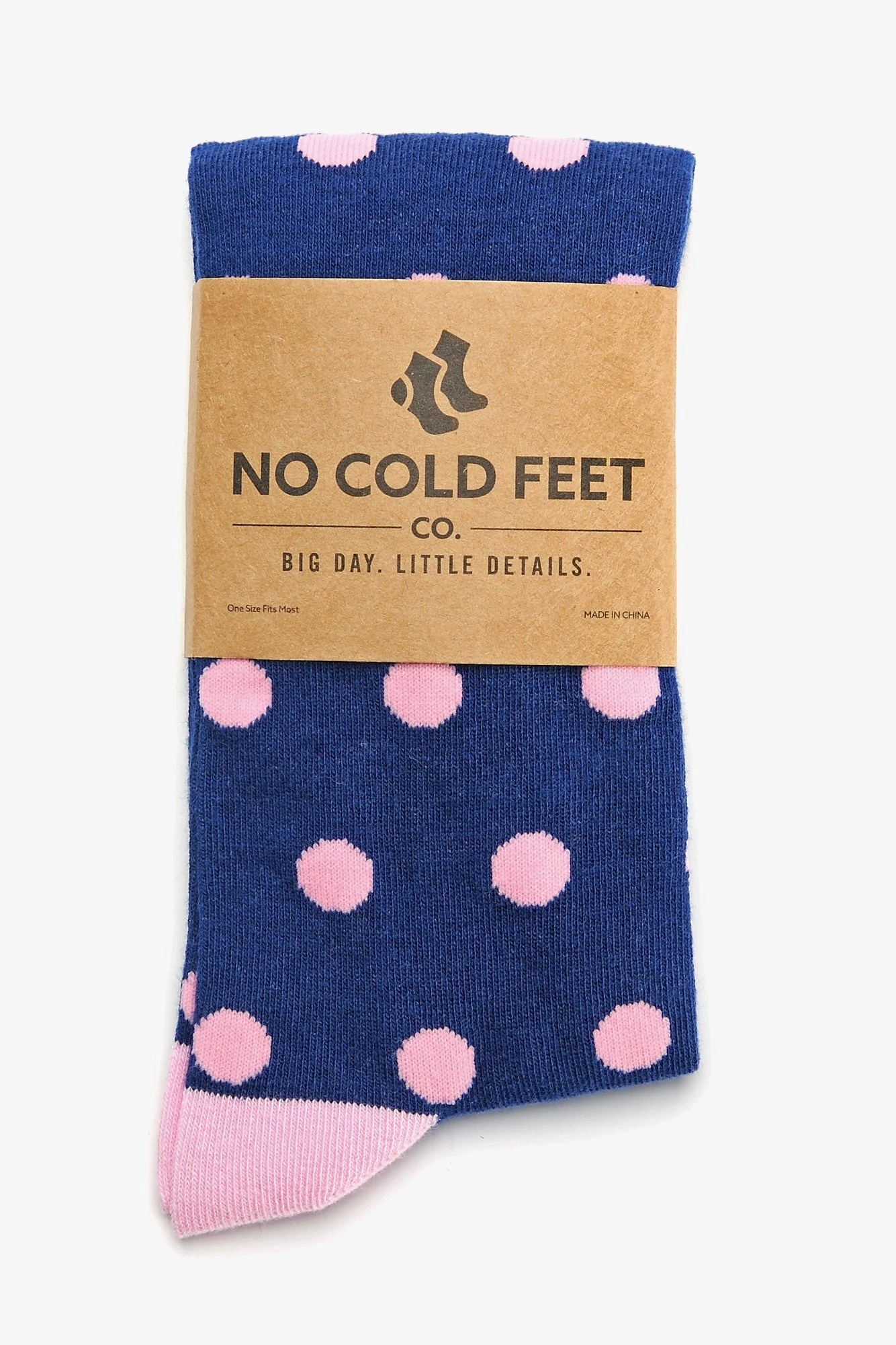 Polka Dot Groomsmen Socks By No Cold Feet - Navy 4 Polka Dot Groomsmen Socks By No Cold Feet - Navy - Image 2