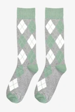 Argyle Groomsmen Socks By No Cold Feet - Green 7 Argyle Groomsmen Socks By No Cold Feet - Green -Wedding Dress Store BIRDY GREY NO COLD FEET SOCKS SAGE GREY ARGYLE 02 1