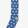 Polka Dot Groomsmen Socks By No Cold Feet - Steel Blue -Wedding Dress Store BIRDY GREY NO COLD FEET SOCKS STEEL BLUE WHITE POLKA DOTS 01