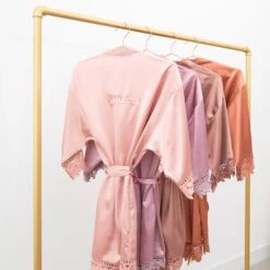 Claudine Lace Robe - Dusty Rose -Wedding Dress Store BIRDYGREY SILKROBES1169.CROPPED.RT