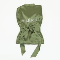 Claudine Lace Robe - Olive -Wedding Dress Store BIRDYGREY SILKROBES1417.RT