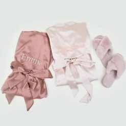 Claudine Lace Robe - Pale Blush 19 Claudine Lace Robe - Pale Blush -Wedding Dress Store BIRDYGREY SILKROBES1429.CROPPED.RT