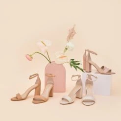 Mary High Chunky Heel - Nude Blush -Wedding Dress Store BIRDYGREY SHOEHERO0167.RT .CROPPED