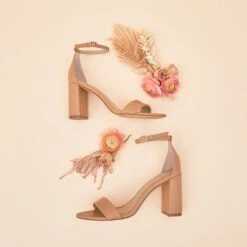 Mary High Chunky Heel - Nude Latte -Wedding Dress Store BIRDYGREY SHOEHERO0448.RT .CROPPED