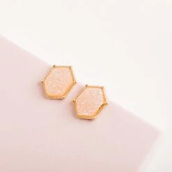 Brentwood Druzy Studs - Blush