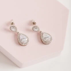 Cambridge Teardrop Earrings -Wedding Dress Store BIRDY GREY CAMBRIDGE TEARDROP EARRINGS SILVER 02