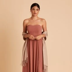 Shawl With Fringe - Taupe -Wedding Dress Store BIRDY GREY CASHMERE SHAWL TAUPE 01 RT CROP