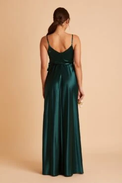 Cindy Shiny Satin Dress - Emerald -Wedding Dress Store BIRDY GREY CINDY SATIN BRIDESMAID DRESS EMERALD 06