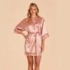 Claudine Lace Robe - Dusty Rose 2 Claudine Lace Robe - Dusty Rose -Wedding Dress Store BIRDY GREY CLAUDINE SATIN LACE BRIDESMAID ROBE DUSTY ROSE 01