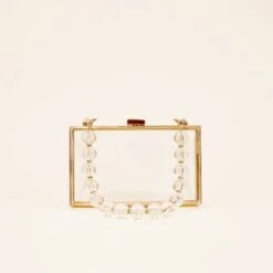 Clear Clutch With Clear Beads