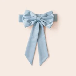 Liz Flower Girl Sash - Sheen Light Blue