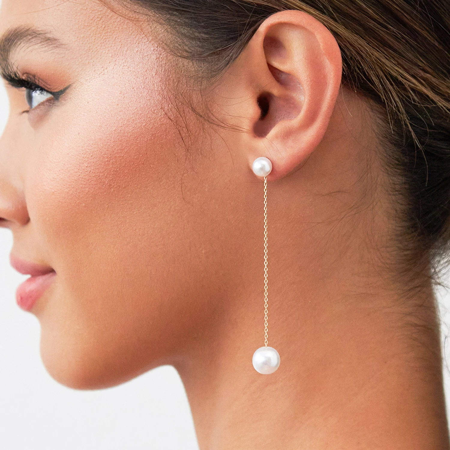 Everett Long Pearl Drop Earrings 4 Everett Long Pearl Drop Earrings - Image 2