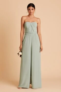 Gigi Convertible Jumpsuit - Sage -Wedding Dress Store BIRDY GREY GIGI CONVERTIBLE BRIDESMAID JUMPSUIT SAGE 01