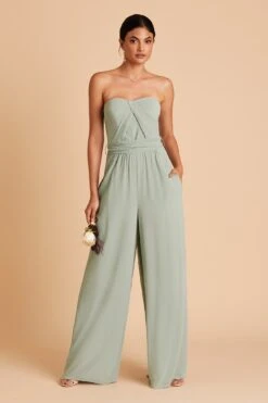 Gigi Convertible Jumpsuit - Sage -Wedding Dress Store BIRDY GREY GIGI CONVERTIBLE BRIDESMAID JUMPSUIT SAGE 02