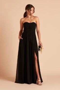 Grace Convertible Dress - Black -Wedding Dress Store BIRDY GREY GRACE CONVERTIBLE SLIT BRIDESMAID DRESS BLACK 05